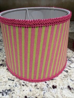 Pink and green lamp shades